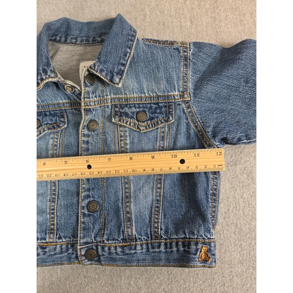Vintage Baby Gap 2004 Denim Trucker Jacket Snap‎ Buttons 3-6 Months Grunge Boho